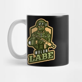 Military With A Rifle | Molon Labe Mug